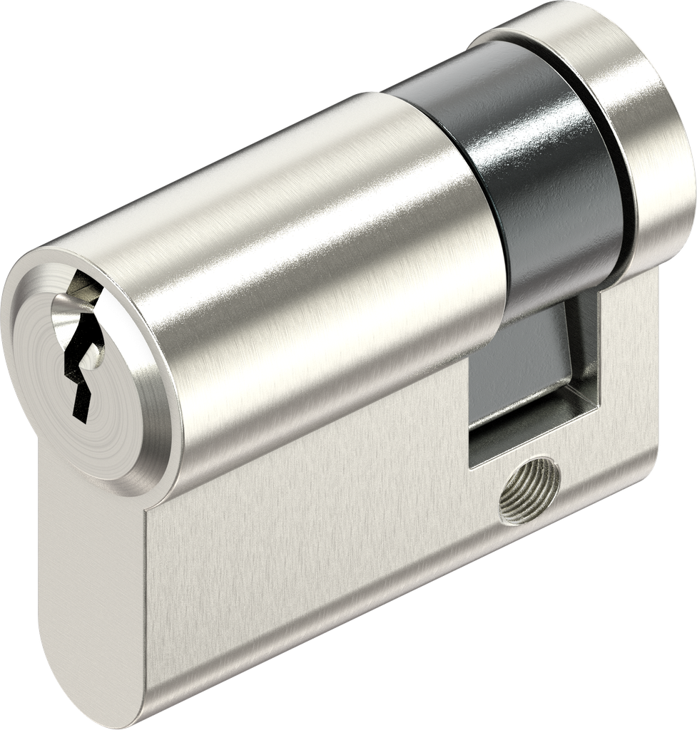 Profile half cylinder acc. to DIN 18252, keyed 110319 with 3 keys, Brass nickel-plated; 1089-U2 Emka